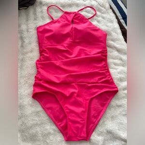 New Vibrant Pink Girls One Piece Swimsuit 16Y